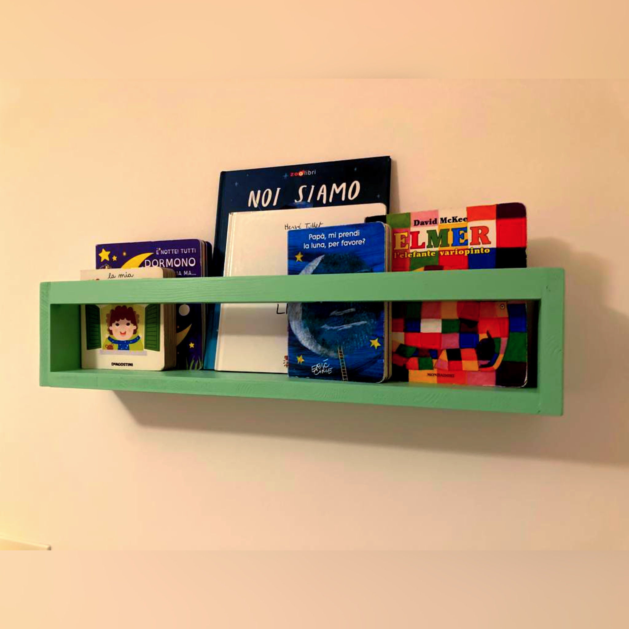 Montessori Bookcaseshelf for Objects GREEN Etsy