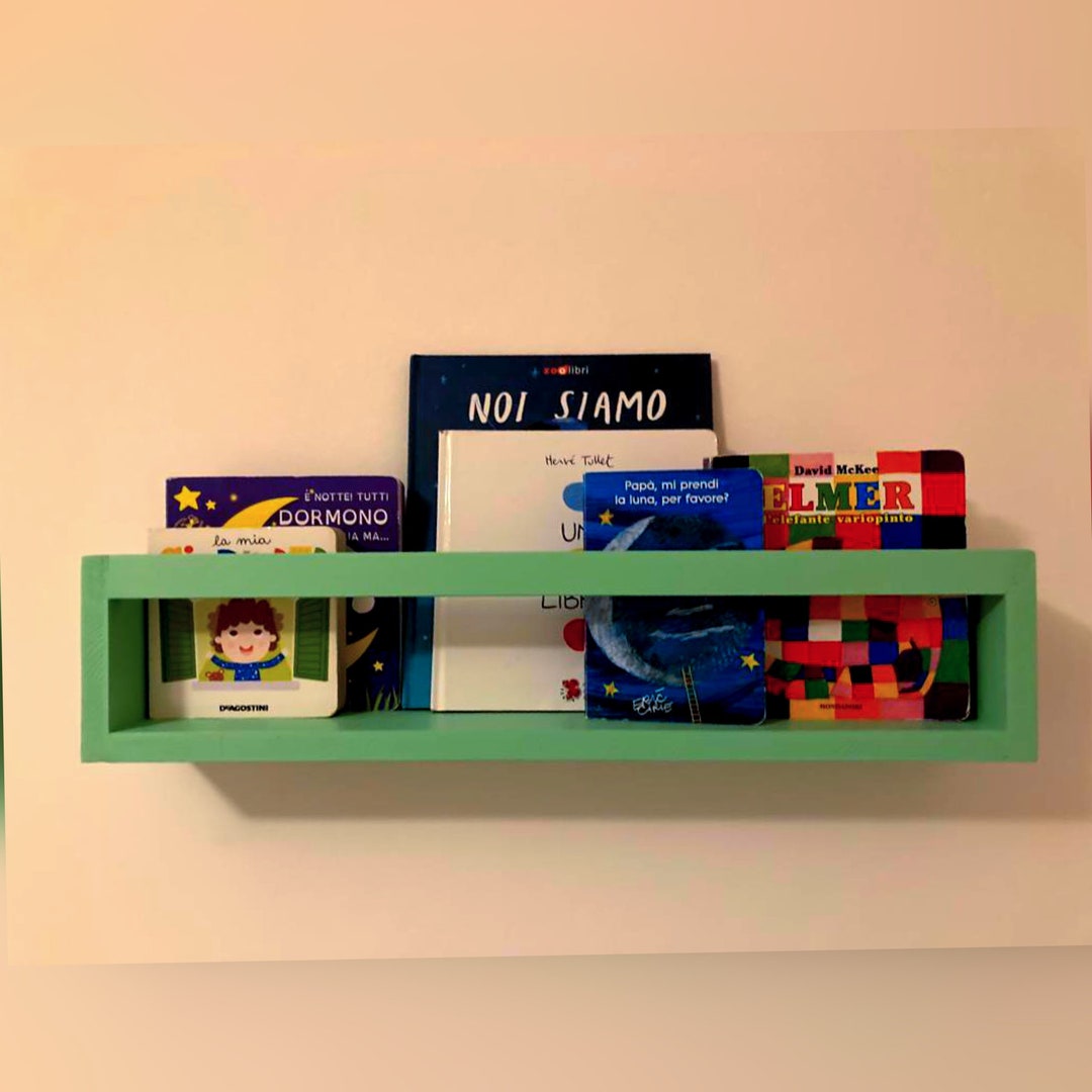 Montessori Bookcaseshelf for Objects GREEN Etsy