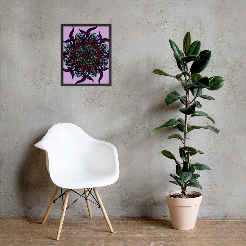Art Prints Rainbow Mandala Framed Art Print Mandala Art Print Sacred Geometry Art