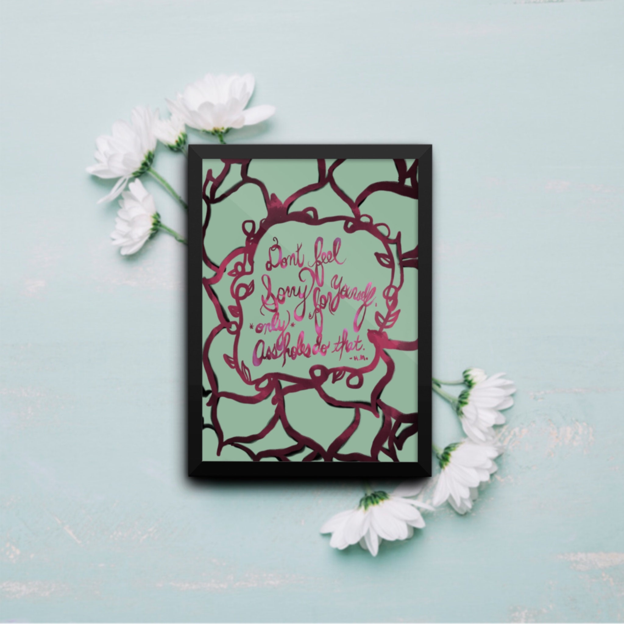 Don T Feel Sorry For Yourself Haruki Murakami Quote Framed Art Quotes Book Quotes Wall Art Framed Art Prints Home Decor