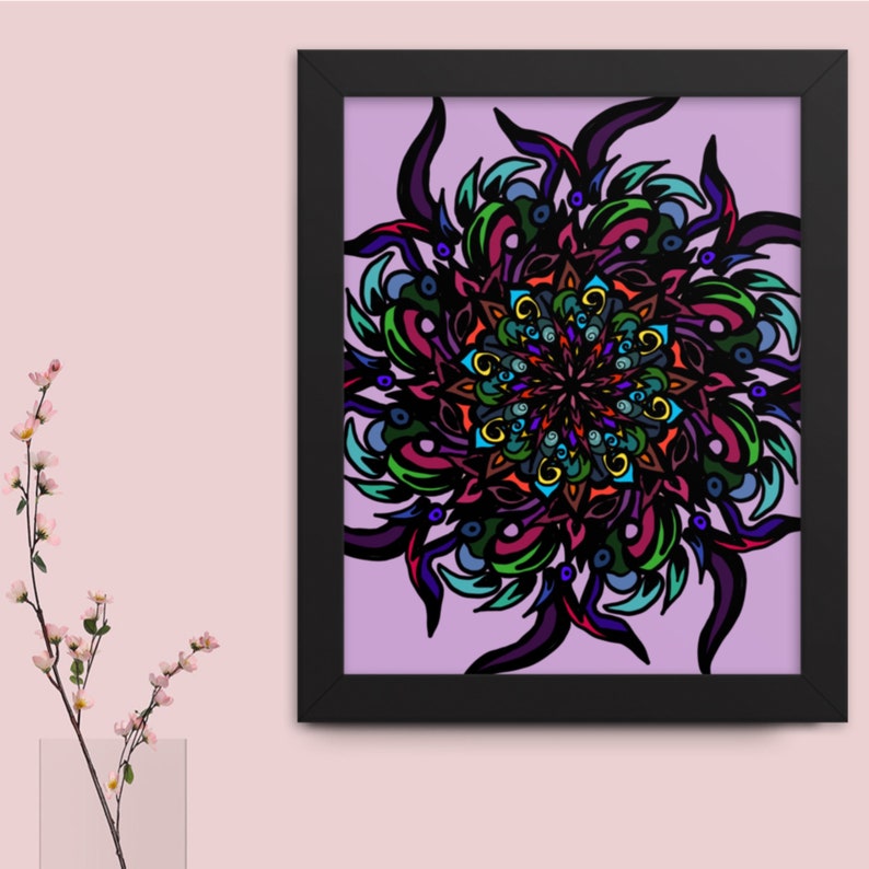 Art Prints Rainbow Mandala Framed Art Print Mandala Art Print Sacred Geometry Art