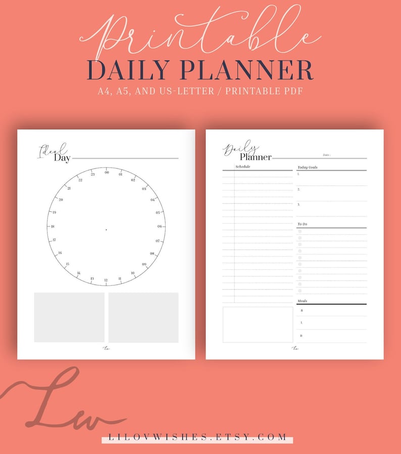 Everyday planner printable, template everyday planner, efficiency planner, day by day planner pdf,everyday program,electronic planner,A4 A5 US Letter picture regarding Productivity Planner Pdf called Everyday planner printable, template day-to-day planner, efficiency planner, everyday planner pdf,every day program,electronic planner,A4 A5 US Letter