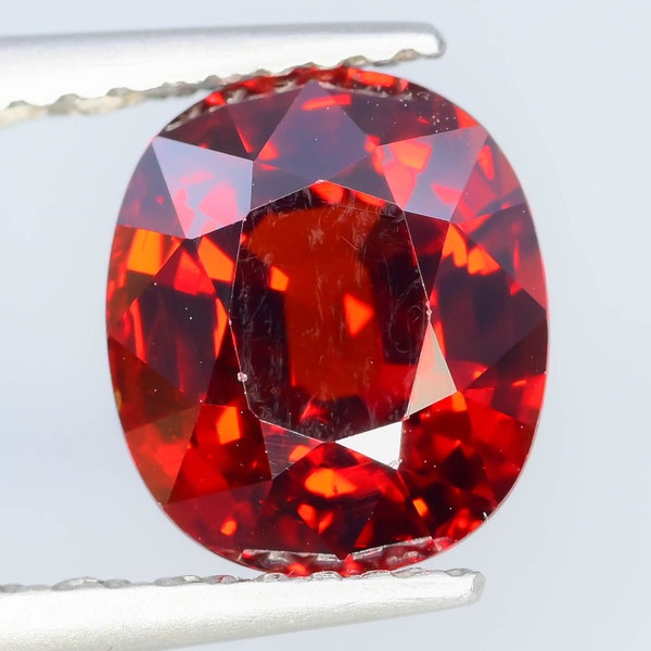 Gemstones For Jewelry, Fancy Orangish Red, Spessartite Garnet, For Ring,2.95 ct  ~ Dimensions 8.2 x 7.0 x 5.1 mm