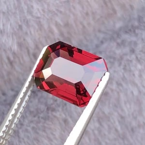 Red Spinel Gemstone,1.25 Ct ,Jewelry Making,Gift For Her,Engagement Ring,Natural Spinel ,Emerald Cut,Anniversary Gift