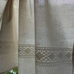 Beige Or White Cotton Curtains Cafe Curtains Kitchen Valance Etsy