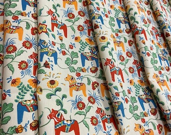 Cotton Cafe Curtains Mini Dala Horses Kitchen Curtains Rod Pocket Curtains Panels