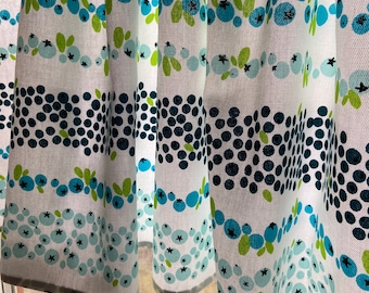 Cafe Curtains Kitchen Curtains Kitchen Valance Blue Berries On White Cotton Curtains Window Treatment Rod Pocket