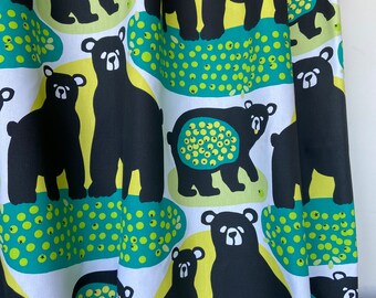 Curtains Cafe Curtains Kitchen Valance Curtains Panels Scandinavian Design Bears on White Rod Pocket Curtains