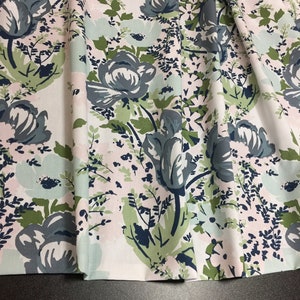Cotton Curtain Cafe Curtain Kitchen Valance Curtain Panel Green Grey Pink Floral Curtain
