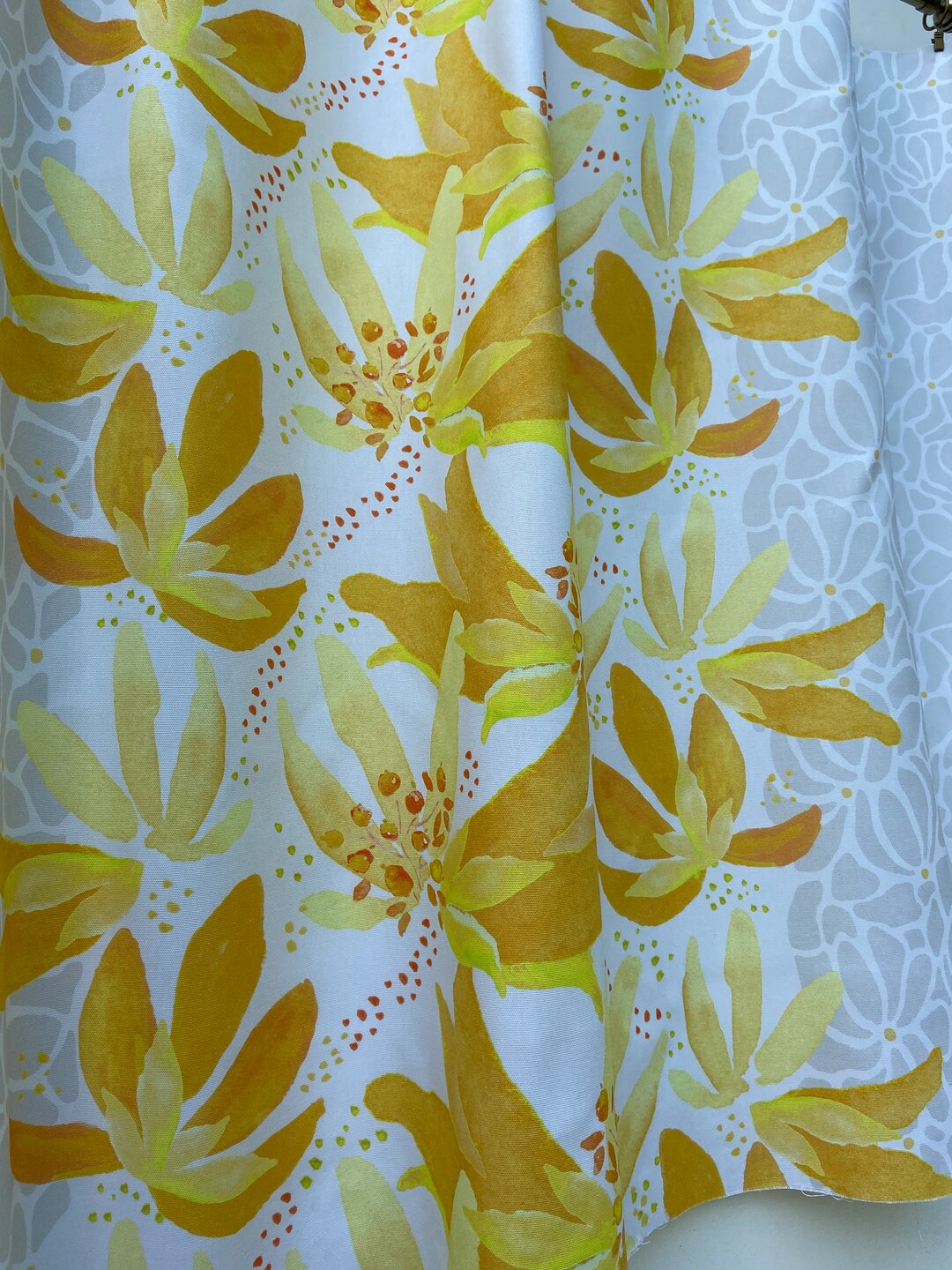 Curtain Panels Yellow Grey White Cotton Window Curtains Door Etsy