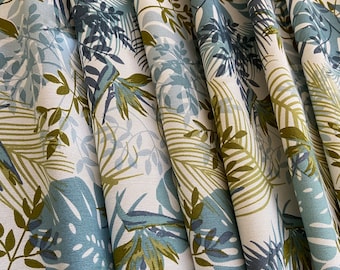 Curtains Cafe Curtains Kitchen Valance Panels Curtains Blue mustard leaves rod pocket curtain Tropical leaves