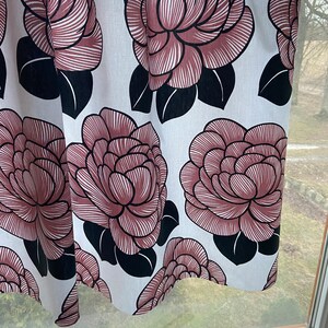 Cotton Curtains Cafe Curtains Kitchen Valance Panels Curtains Floral Curtains Rod Pocket Curtains Dirty pink flower