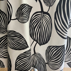 Cotton Curtains Rod Pocket Curtain Black leaves on white Kitchen Curtain Kitchen valance Living curtain