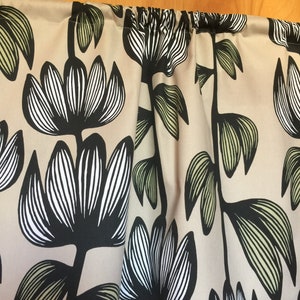 Cotton Curtains Cafe Curtains Kitchen Valance Panels Curtains Floral Curtains Big Flower On Beige