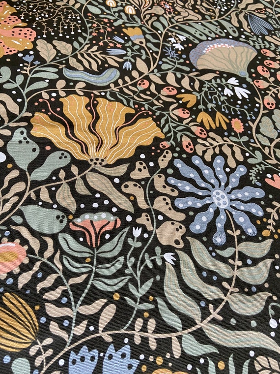 Cotton Curtains Cafe Curtains Panels Kitchen Curtains  Kitchen valance Rod pocket curtain Plants pattern Scandinavian fabric