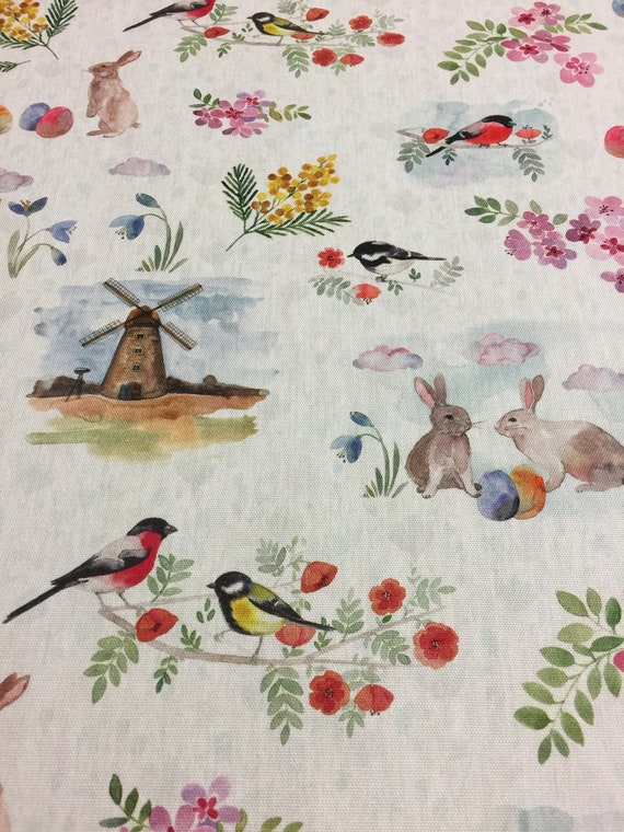 Easter Curtains Retro Style Cafe Curtains Kitchen Valance Etsy