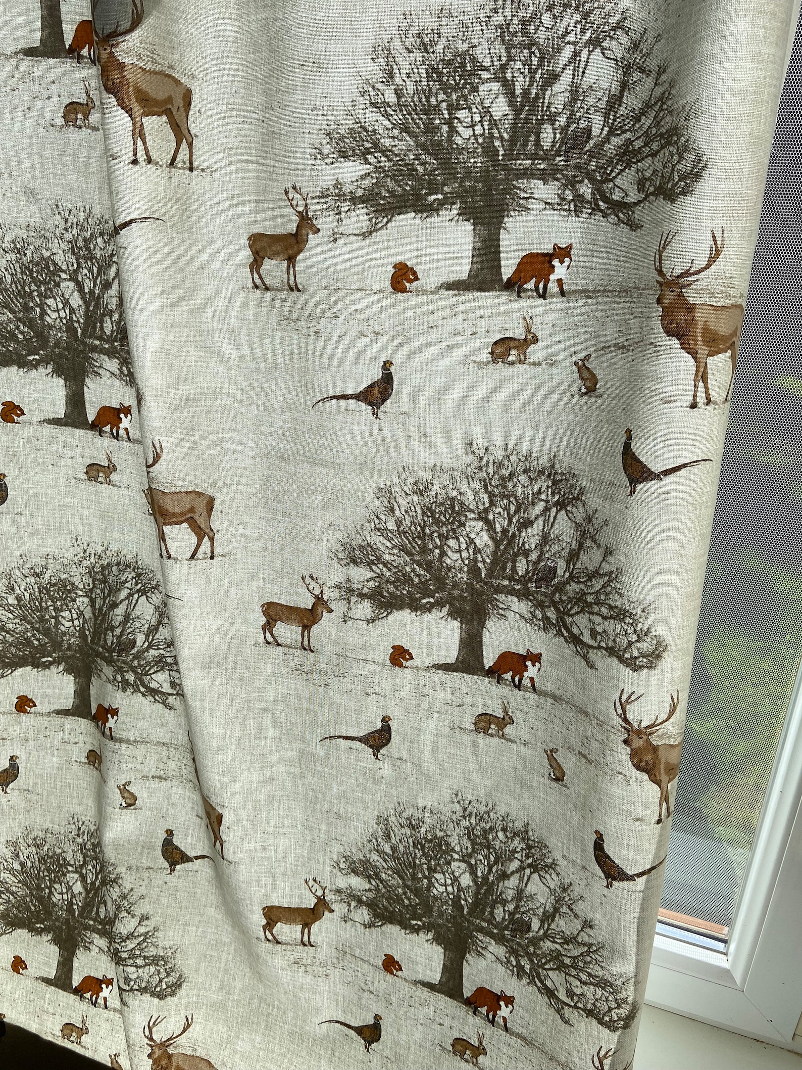 Woodland Cotton Curtains Rod Pocket Curtains Cafe Curtains Fall Winter ...