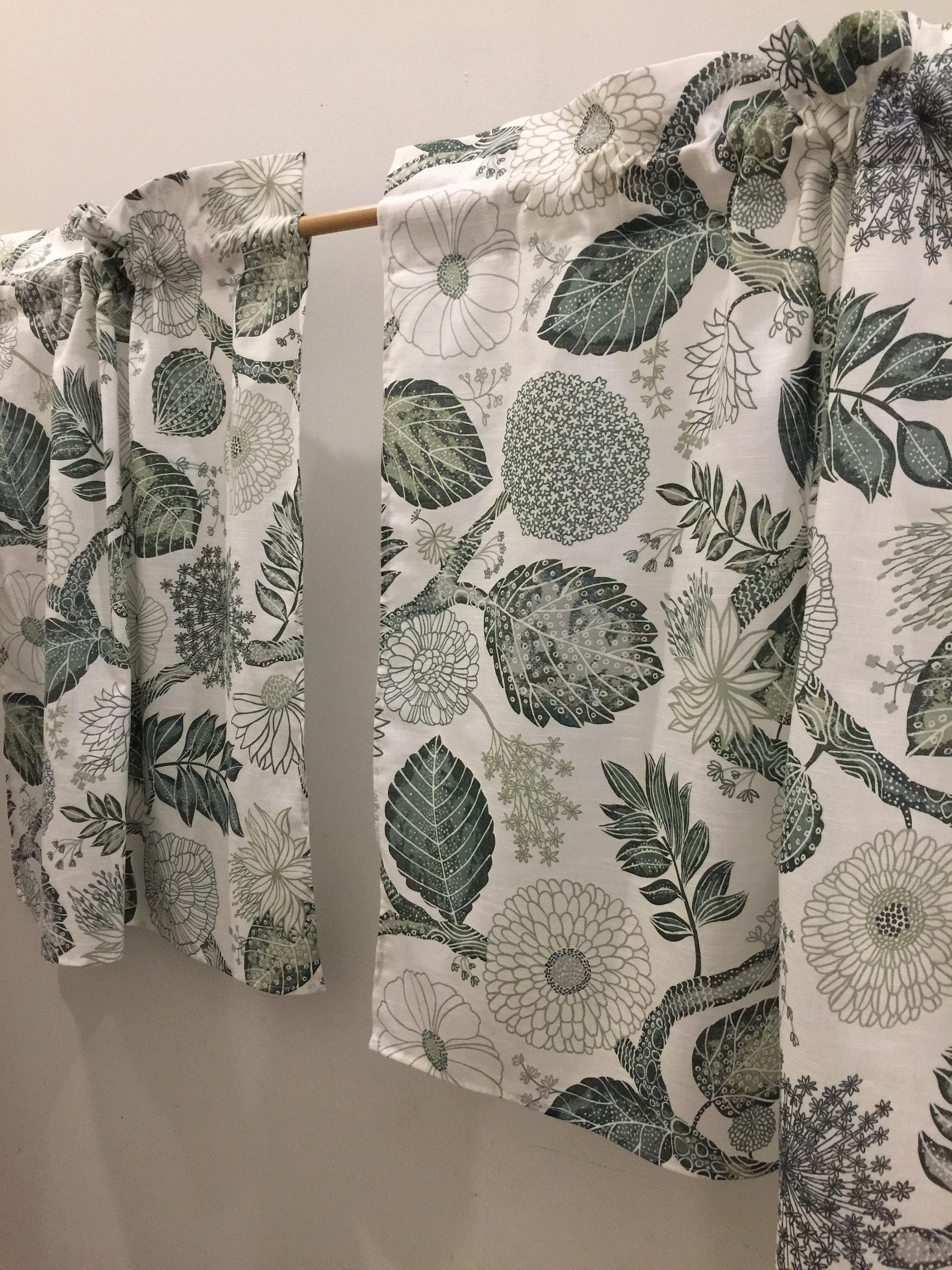 Cotton Curtains Cafe Curtains Kitchen Valance Panels Curtains Etsy