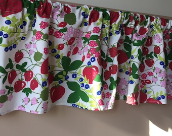 Curtains Cafe Curtains Kitchen Valance Panels Curtains Berries Pattern Summer Curtains