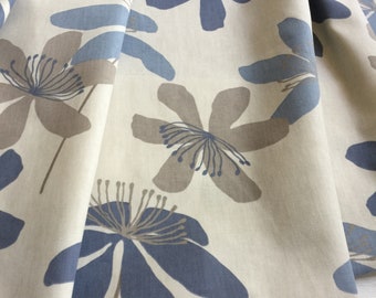 Cortinas de algodón Cortinas de café Paneles de cenefa de cocina Cortinas Cortinas florales Azul Beige