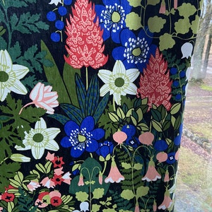 Cotton Curtains Panels Cafe Curtains Flowers on black Window Treatment Door Curtains Rod Pocket Kitchen Curtains Kitchen Valance