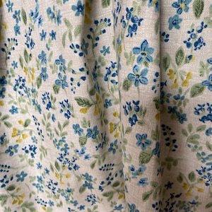 Cotton curtain panels Kitchen curtains Window valance Cafe curtains Rod pocket curtains Small flowers on beige