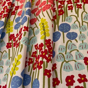 Cotton Cafe Curtain Kitchen Valance Floral valance Meadow on white window valance Rod pocket valance