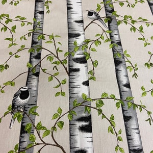 Cotton Curtains Cafe Curtains Kitchen Valance Panels Curtains Green Beige Black Birch Curtains Window Treatment