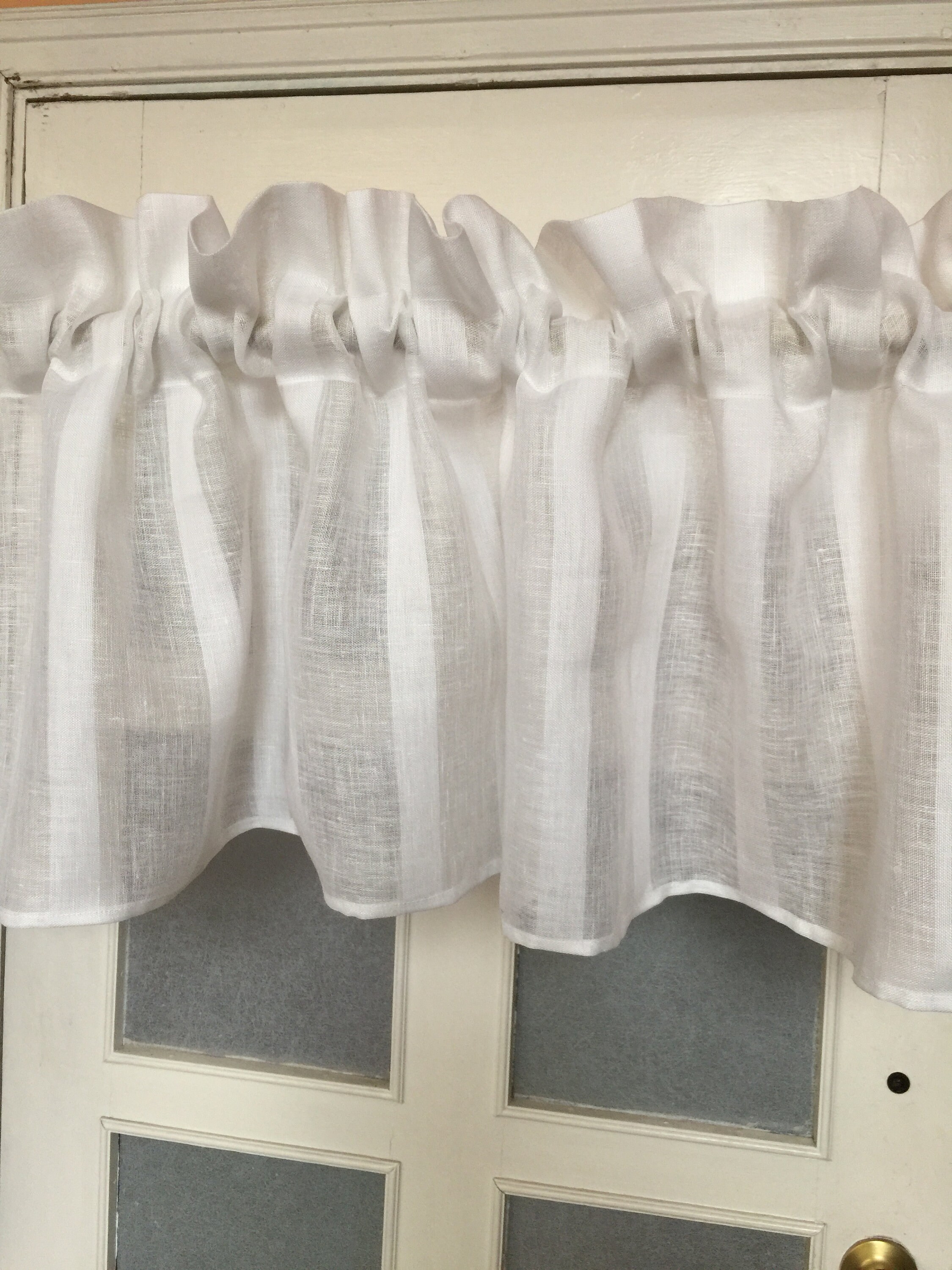 Linen Curtains Cafe Curtains Kitchen Valance Panels Curtains Etsy