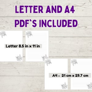 Black and White Floral Printable Stationary Printable Writing Paper ...