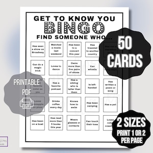 Maak kennis met bingo, ijsbrekerbingo, zoek iemand die bingo, vind de gastbingo, ijsbrekerspel, menselijke bingo Icebreaker