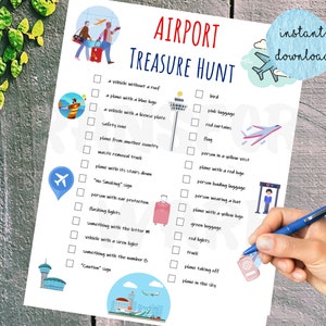 Airport Treasure Hunt for Kids Indoor Scavenger Hunt Game I Spy Games Printable Activities for Children Boredom Travel Games image 3