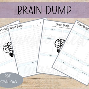Brain Dump Bundle Printable | Daily Thought Organizer | PDF Instant Download | Daily planner printable | Daily Thought Printable