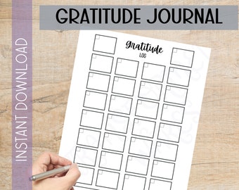 Gratitude Journal Printable | Gratitude Calendar | Month | Thankfulness | Daily Gratitude Log | Self care | Mindfulness | PDF | Download