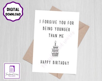 Printable Birthday Greeting Card | Instant Download | 5X7  inch card | Birthday card to download | Printable PDF | Funny card for friend