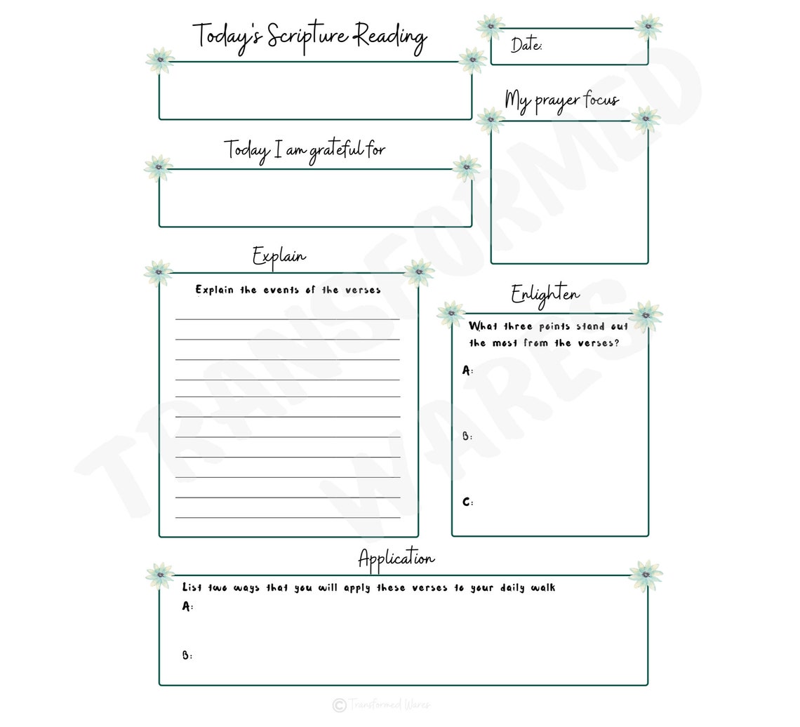 Bible Study Notes PDF Printable Instant Download Church Etsy