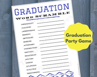 Graduation Word Scramble Game,  Party Game Printable, Graduation Printable, Graduation Games, Digital Download, College, High School, PDF