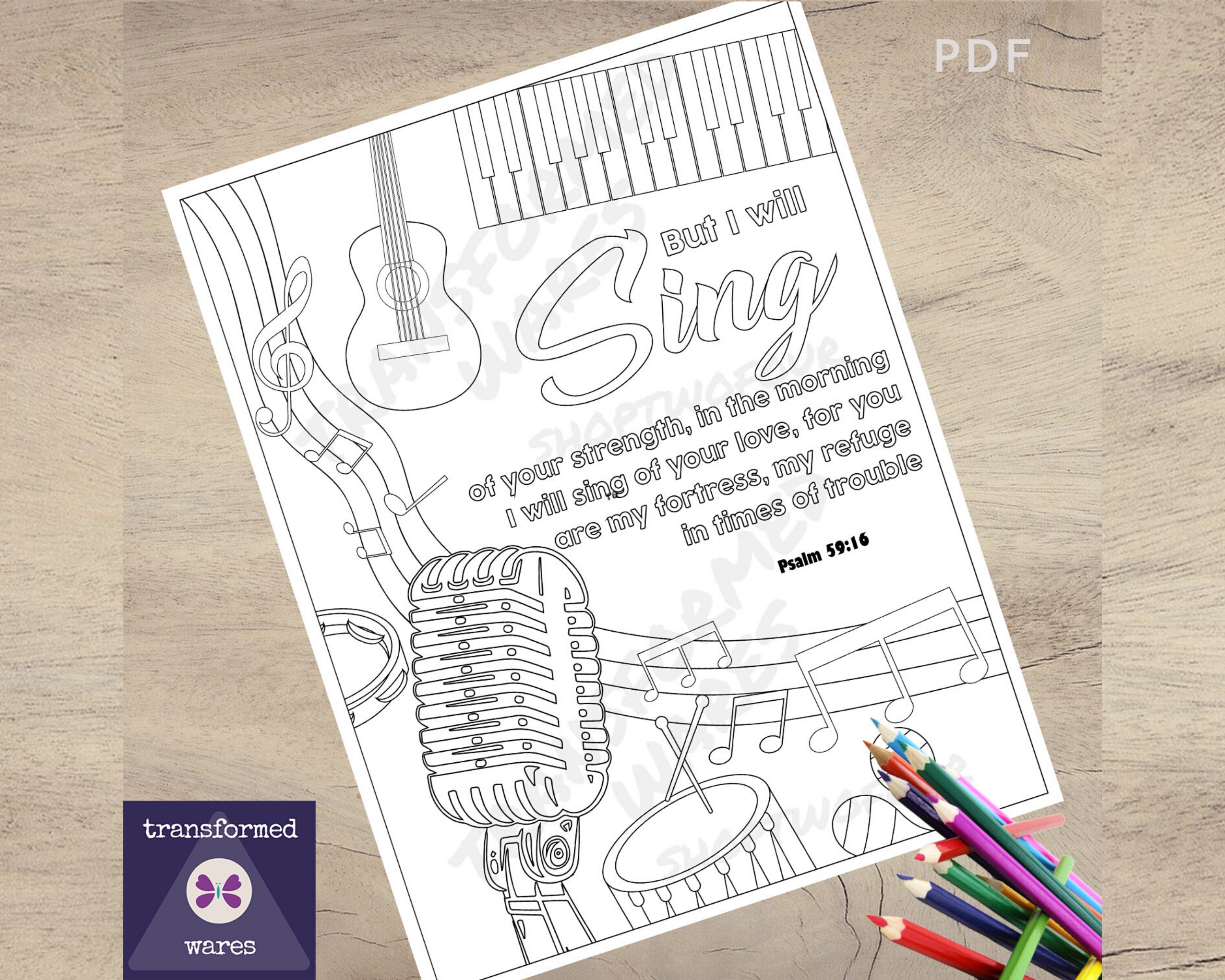 Bible Verse Coloring page Printable Instant Download PDF | Etsy