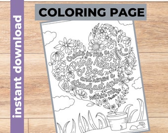 Bible Verse Coloring page | Printable | Instant Download PDF | Psalm Coloring| Christian Coloring page |  Religious | Sunday School | Adult