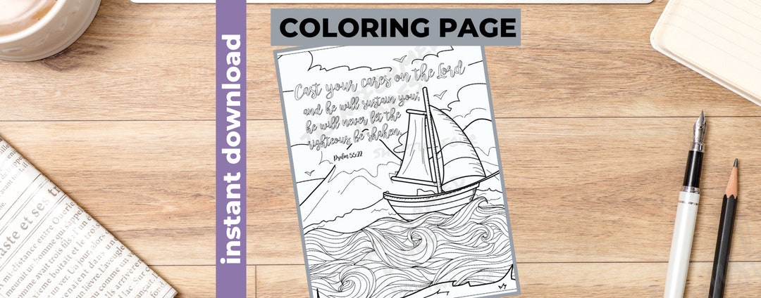 Bible Verse Coloring Page | Printable | Instant Download PDF | Psalm ...