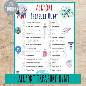 Airport Treasure Hunt for Kids Indoor Scavenger Hunt Game I Spy Games Printable Activities for Children Boredom Travel Games image 2