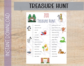 Zoo Treasure Hunt for Kids | Animal Scavenger Hunt Game | Children's Party Game | Outdoor Activities for Children | Animal Treasure Hunt