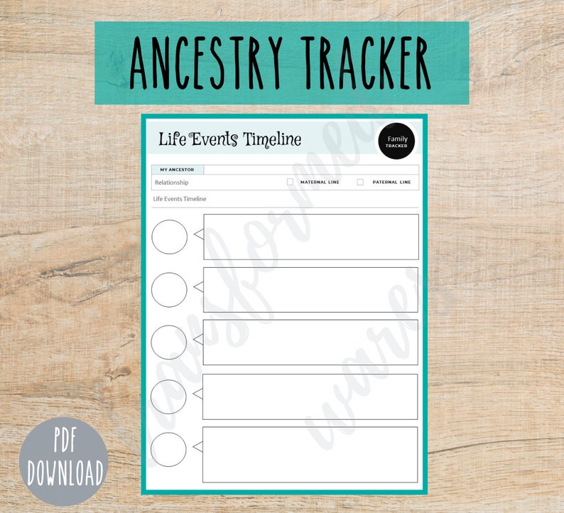 Ancestry Tracker Genealogy Tracker Ancestry Planner Genealogy Printable Family History Sheet Instant Download image 4
