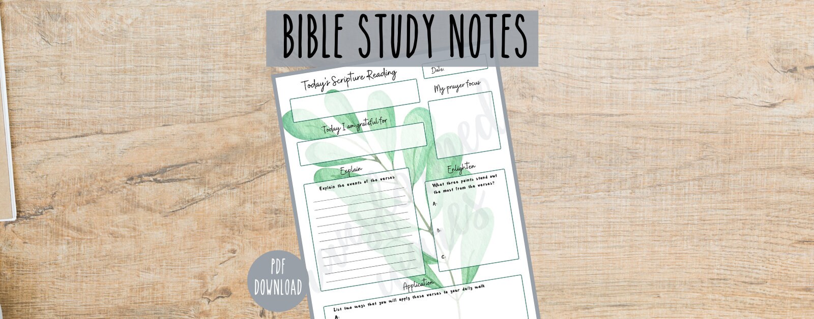 Bible Study Notes PDF Printable Instant Download Church - Etsy