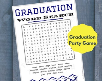 Graduation Word Search Game,  Party Game Printable, Graduation Printable, Graduation Games, Digital Download, College, High School, PDF, JPG