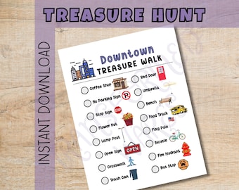Downtown City Neighborhood Treasure Hunt for Kids | Outdoor Scavenger Hunt | Party Game | Outdoor Activities for Children | Stay At Home Fun
