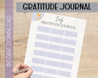 Gratitude Journal Printable | Daily | Thankfulness Planner | Daily Gratitude Log | Self care | mindfulness | PDF | Instant Download |Tracker