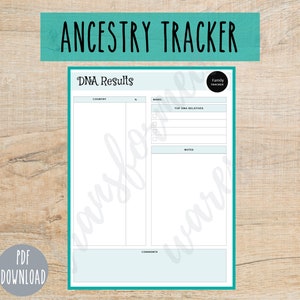 Ancestry Tracker Genealogy Tracker Ancestry Planner Genealogy Printable Family History Sheet Instant Download image 6