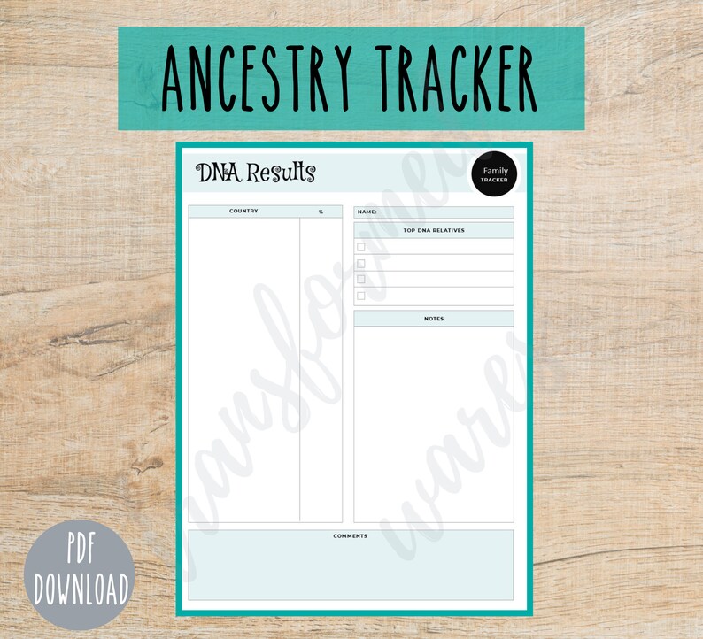 Ancestry Tracker Genealogy Tracker Ancestry Planner Genealogy Printable Family History Sheet Instant Download image 6