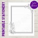 Black and White Floral Printable Stationary | Printable Writing Paper ...